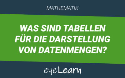 Was sind Tabellen für die Darstellung von Datenmengen?