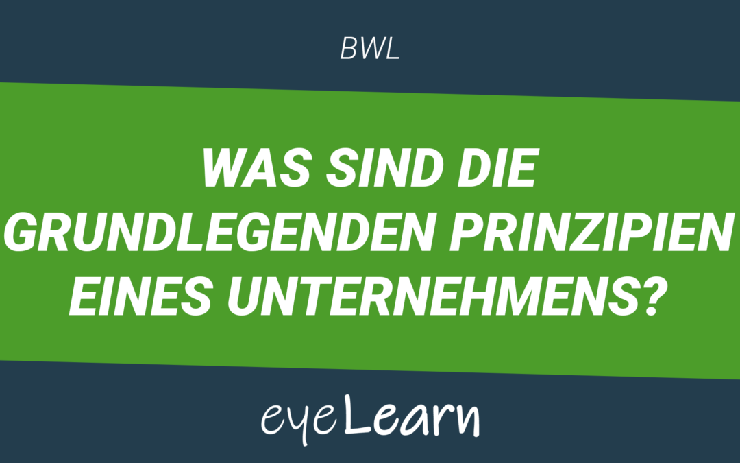 Was sind die grundlegenden Prinzipien eines Unternehmens?