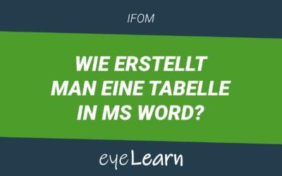 Wie erstellt man eine Tabelle in MS Word?