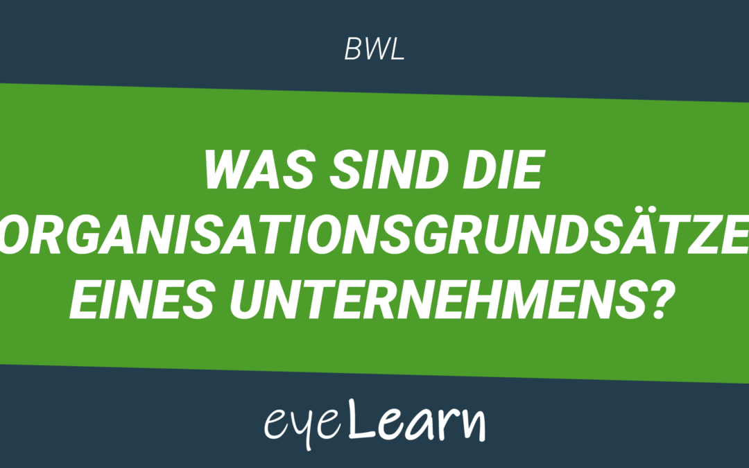 Was sind die Organisationsgrundsätze eines Unternehmens?